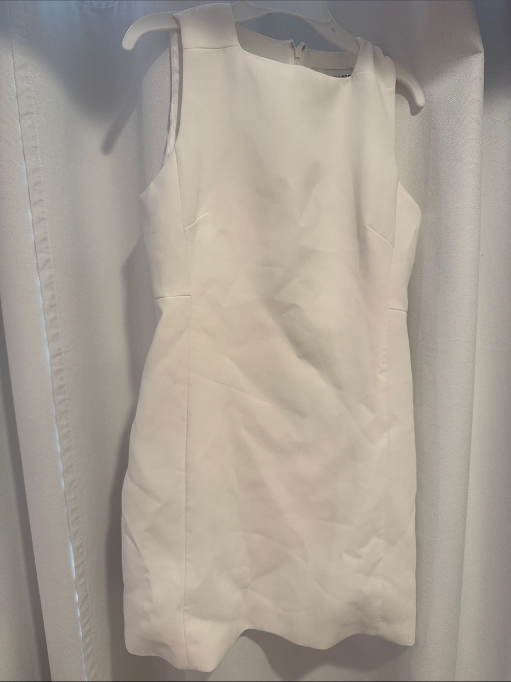 Zara Europe Cream Sleeveless Mini Shift Dress